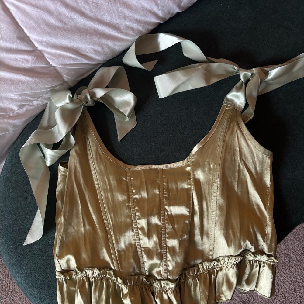 Satin Tie-Strap Top